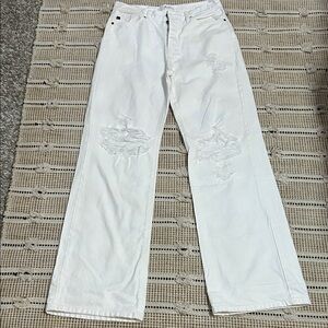 KanCan Men's White Straight Jeans